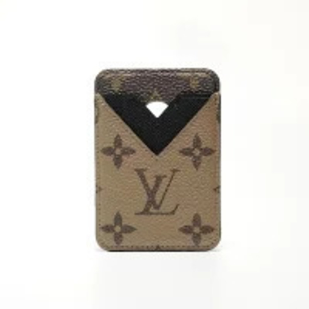 Louis Vuitton Porte Wallet Cartes Magnetic Card Case Wallet Brown